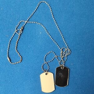 Military Style Double Dog Tag Necklace with Ball Chain